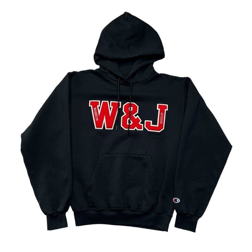 Champion Washington & Jefferson College Hoodie Women’s Small Black Vintage‎